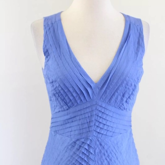 J.Crew Chevron Pleated Periwinkle Dress - Picture 3 of 6